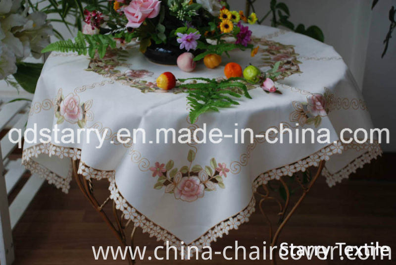 Rose Embroidery Table Clothes Fh-55